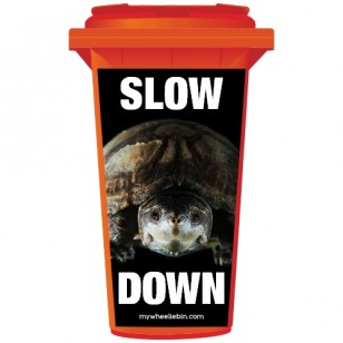 Slow Down Tortoise Wheelie Bin Sticker Panel